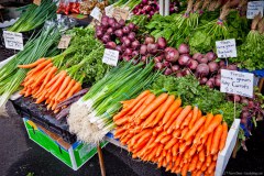 Étale de légumes, marché de Salamanca, Hobart
