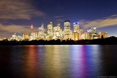 Sydney by night depuis le Botanic Garden
