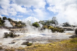 Fumée de soufre, village maori de Whakarewarewa