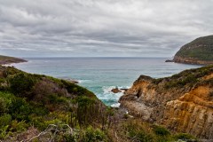 Vue depuis Remarquable Cave, péninsule tasmane