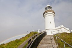 Arc en ciel sur le phare de Byron Bay