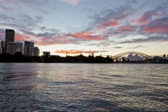 Coucher de soleil sur Sydney depuis le Botanic Garden