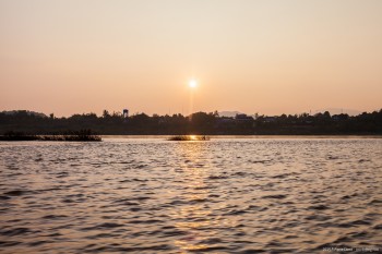 Coucher de soleil sur le Mekong Laos