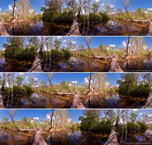 Edith Falls, panoramique à 360°, 4 angles différents